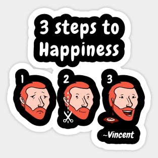 3 steps to happiness Sticker